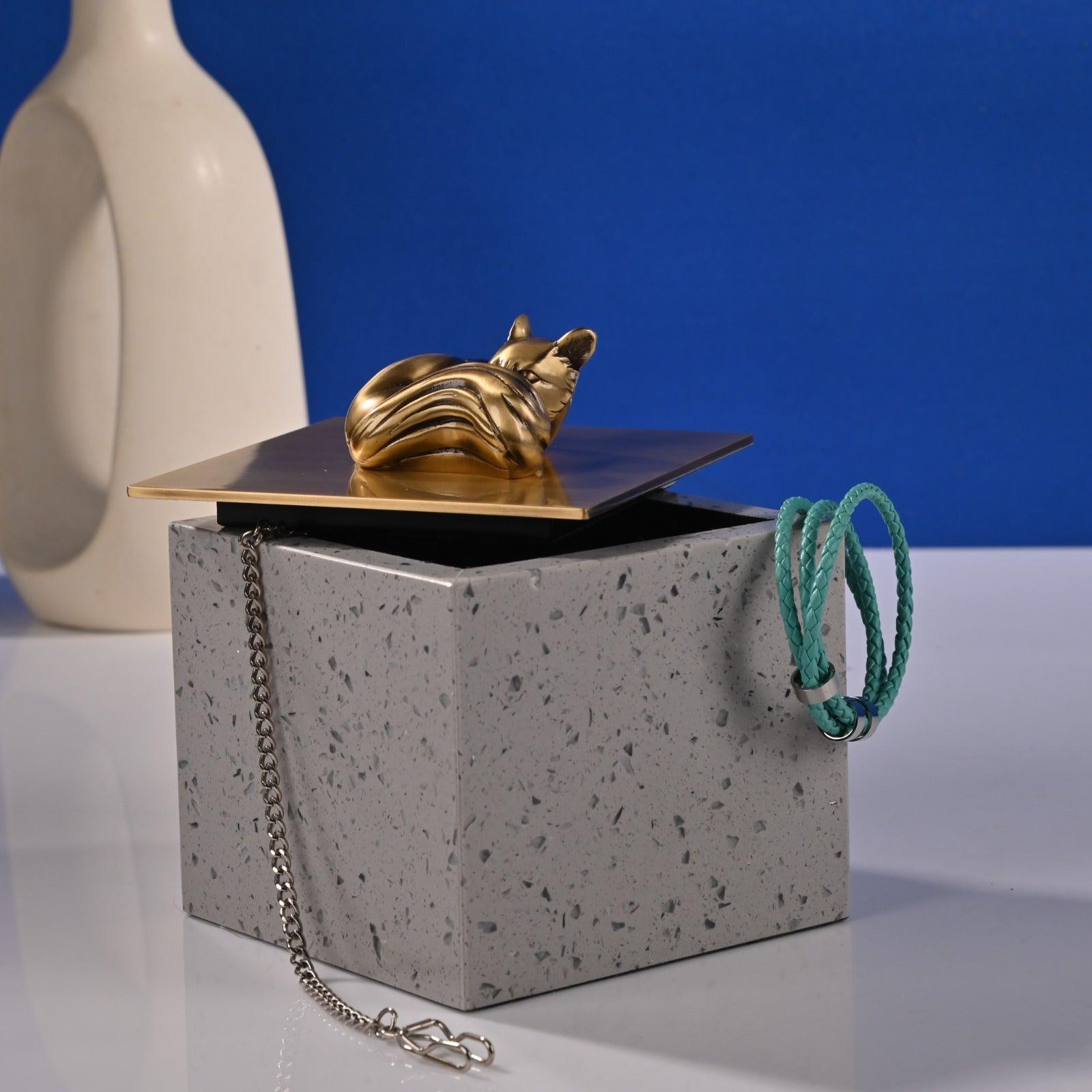 DECORATIVE BRASS STORAGE BOX - Smokey Cocktail