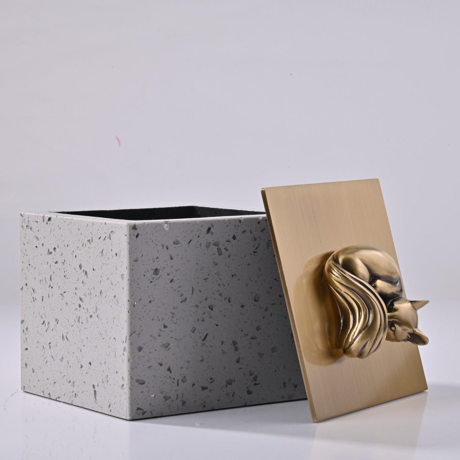 DECORATIVE BRASS STORAGE BOX - Smokey Cocktail