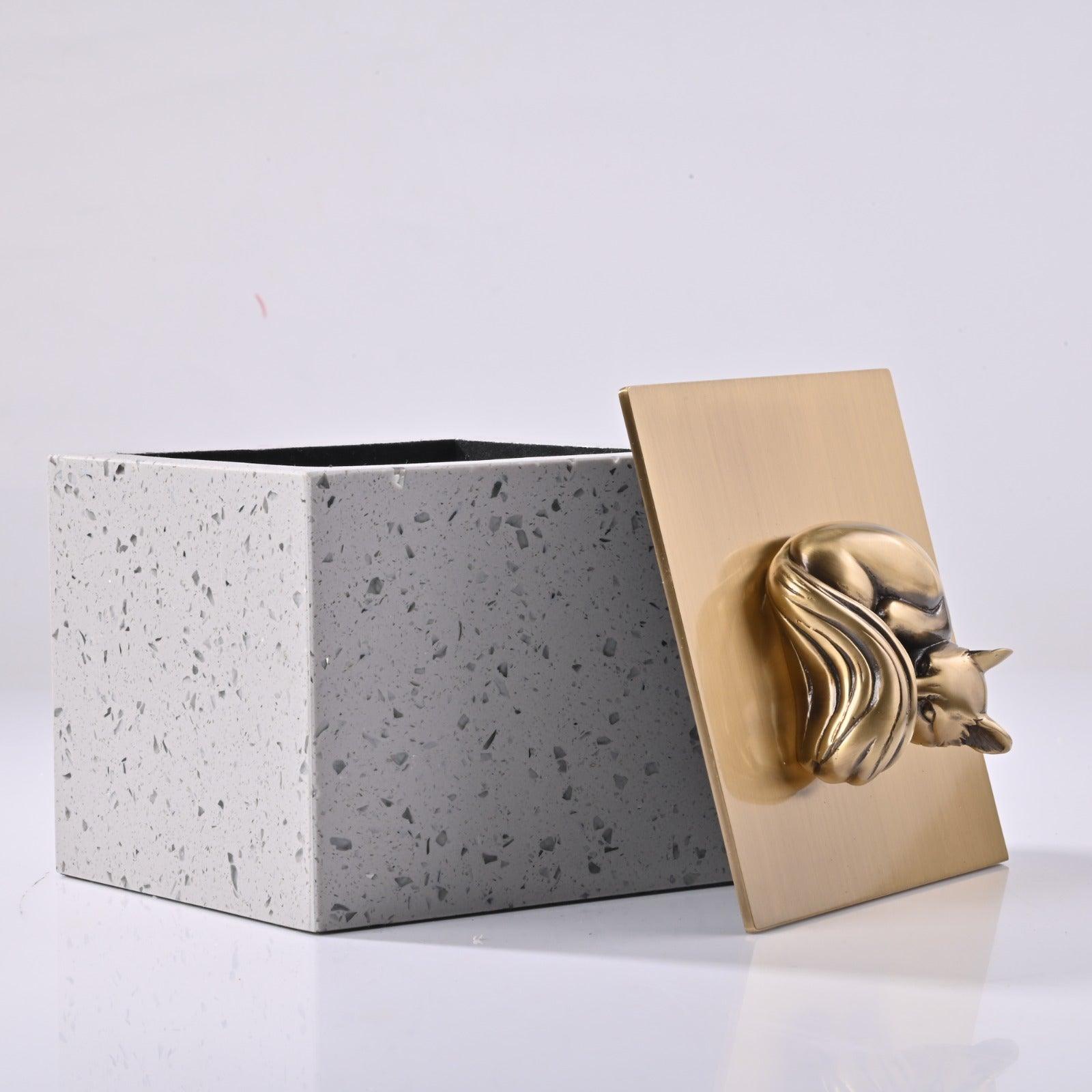 DECORATIVE BRASS STORAGE BOX - Smokey Cocktail