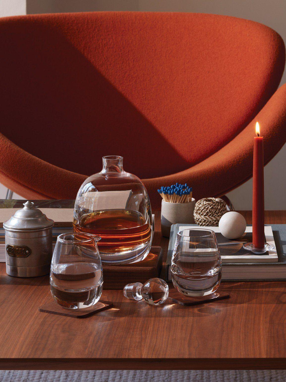 LSA Whiskey Islay Tumbler & Walnut Coaster - Set of 2 - Smokey Cocktail