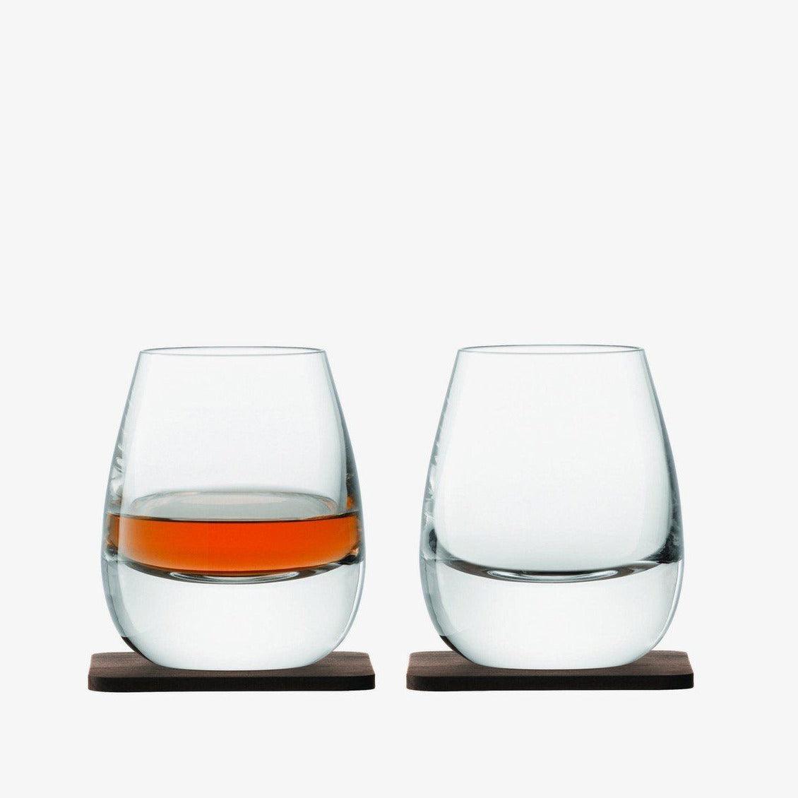 LSA Whiskey Islay Tumbler & Walnut Coaster - Set of 2 - Smokey Cocktail