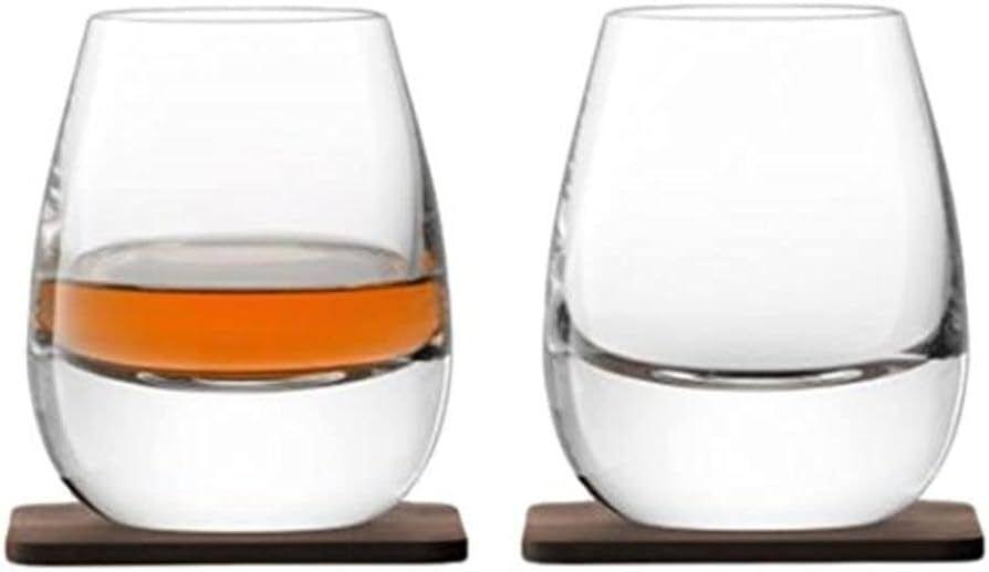 LSA Whiskey Islay Tumbler & Walnut Coaster - Set of 2 - Smokey Cocktail