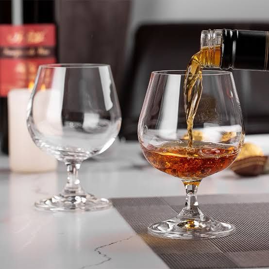 Cognac Crystal Glass - Set Of 6
