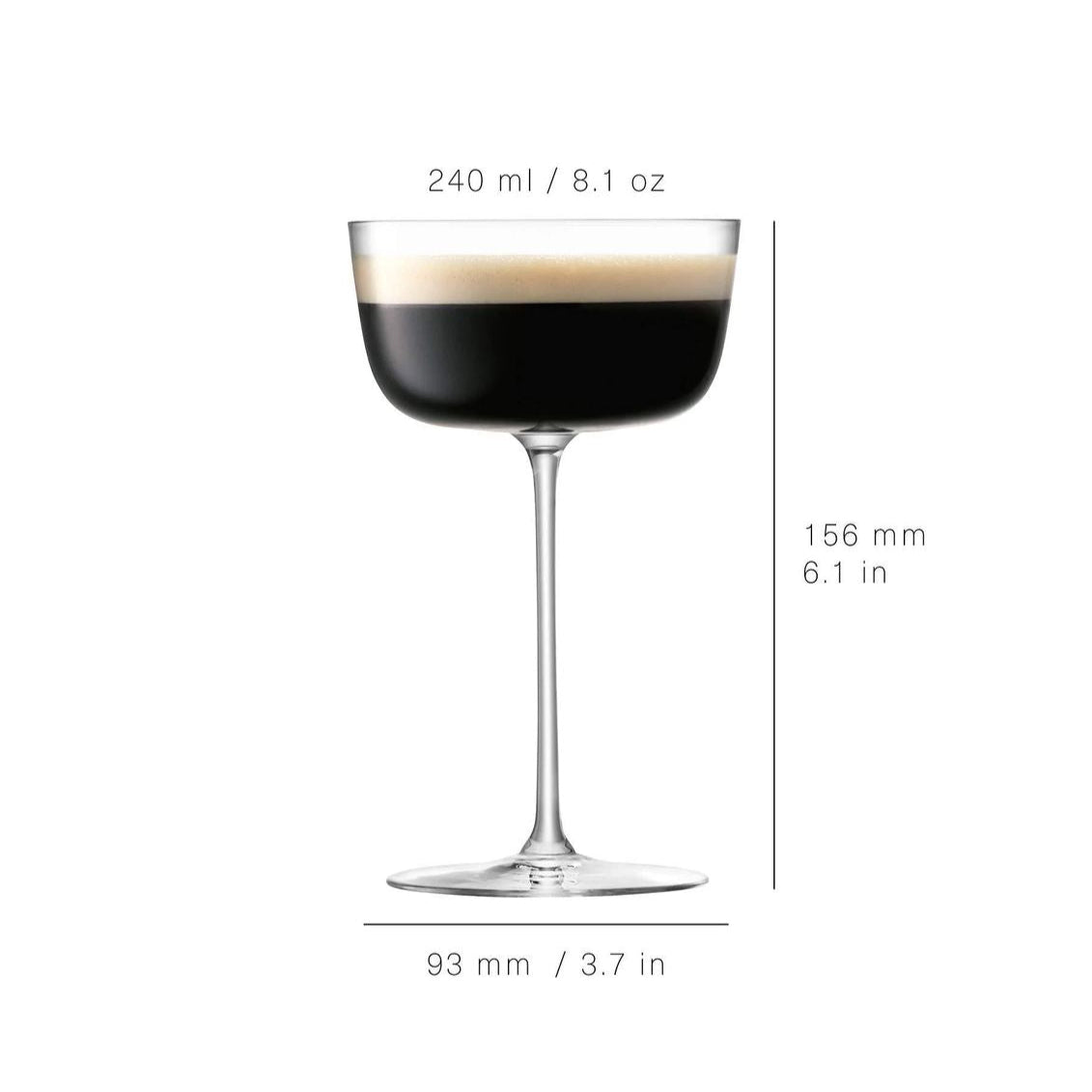 LSA - Borough Cocktail Crystal Glass - Set Of 4 - Made In Poland