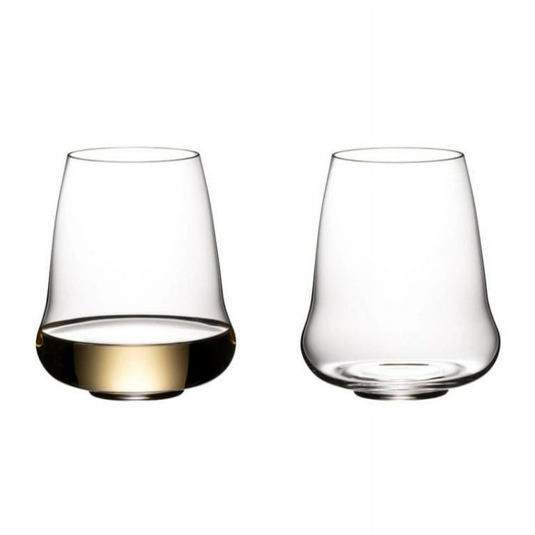 Riedel Stemless Wings Riesling/Champagne CRYSTAL GLASS - SET OF 2 - MADE IN GERMANY
