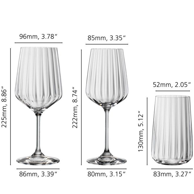 LifeStyle CRYSTAL GLASS - SET OF 12 - MADE IN GERMANY