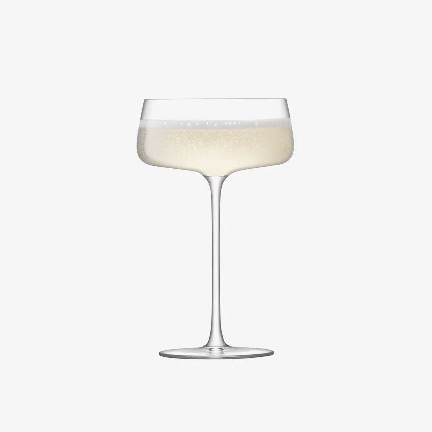 LSA - Metropolitan Champagne Saucer Crystal Glass - Set Of 4 - Made In Poland