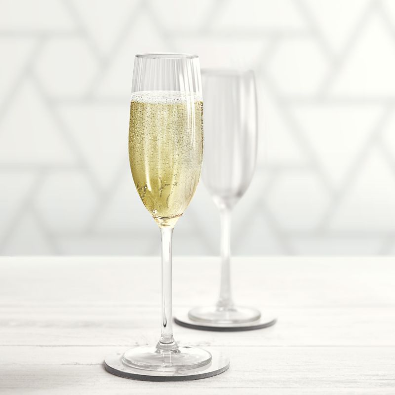 Striped Flute Glass - Set of 6