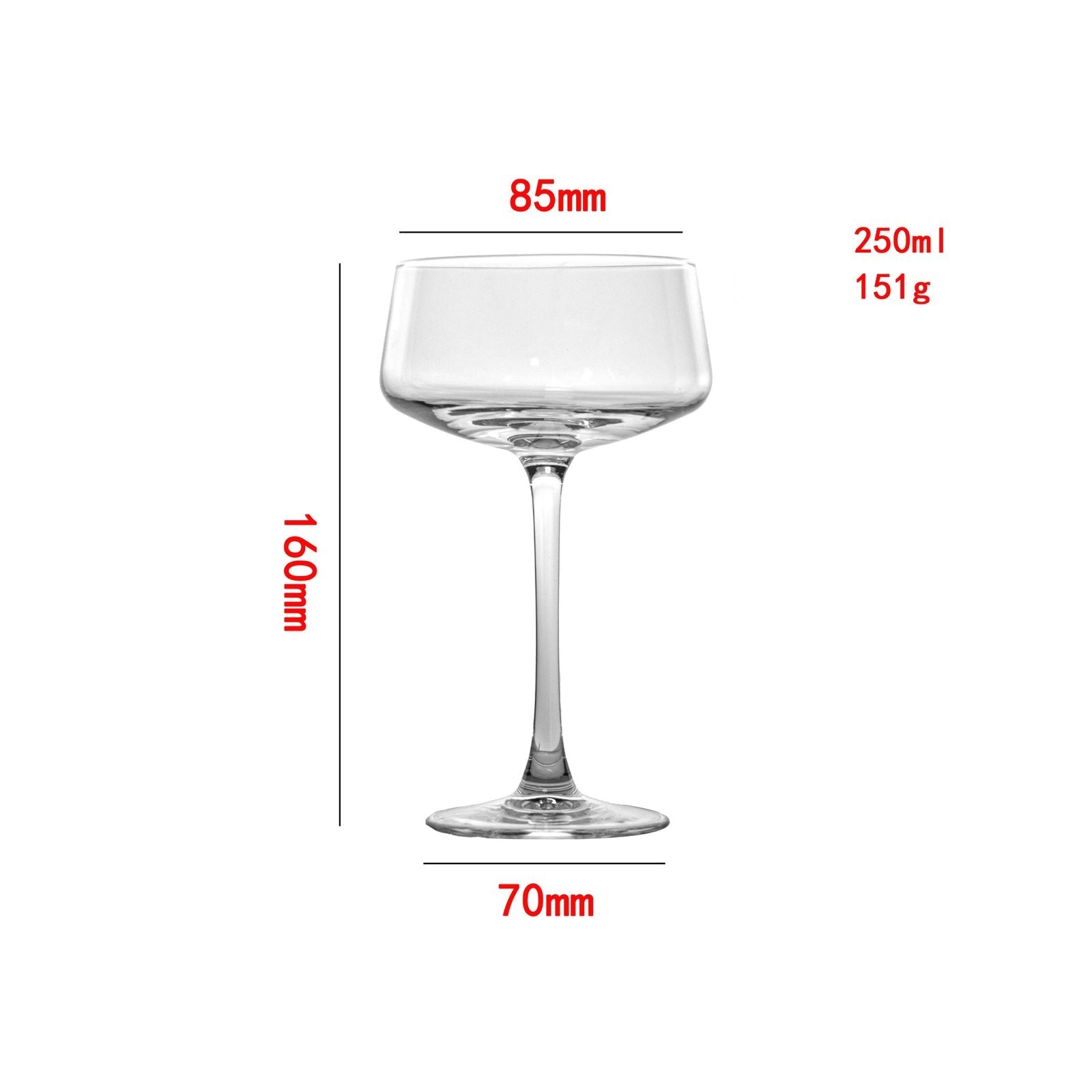 Tall Stem Cocktail Glass - Set Of 2