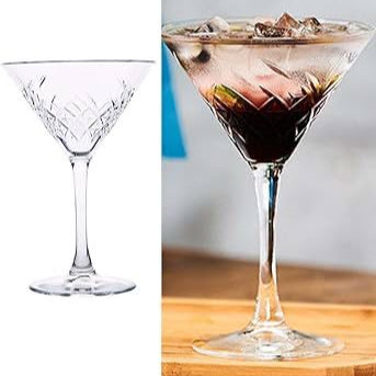 Diamond Cut Martini Glass - Set Of 6