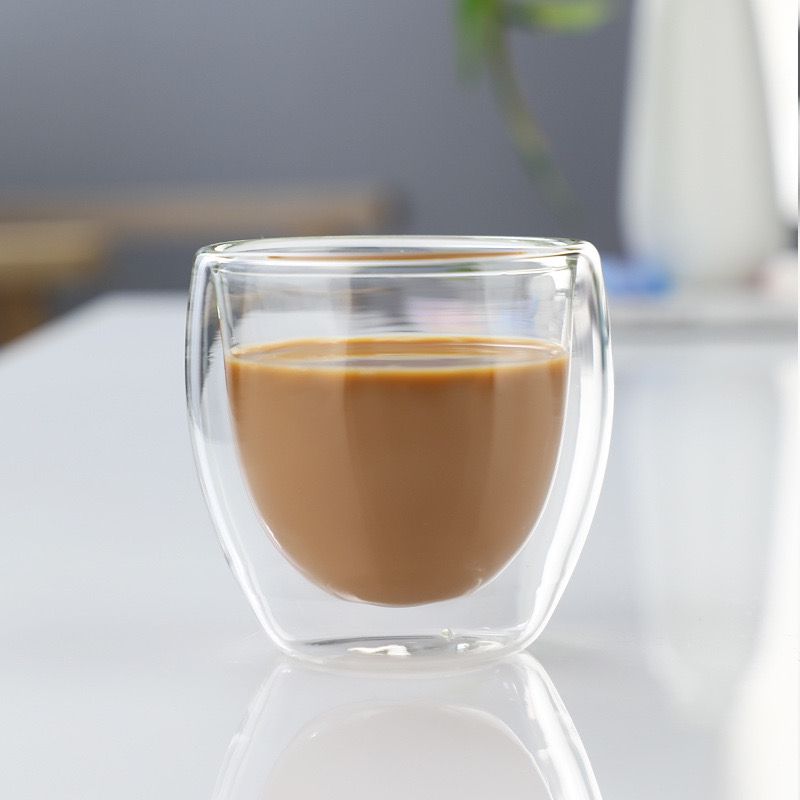 Minimalist Glass Espresso Mug - Set Of 2 (240 ML)
