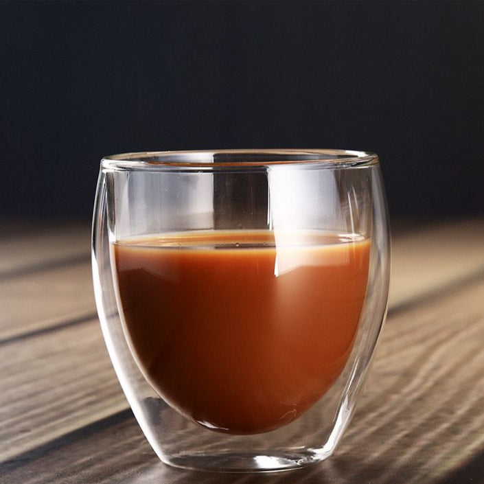 Minimalist Glass Espresso Mug - Set Of 2 (240 ML)