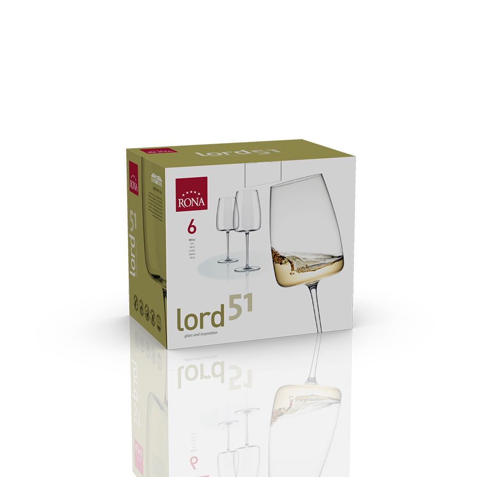 lord51 - crystal wine glass - set of 6 ( made in slovakia)