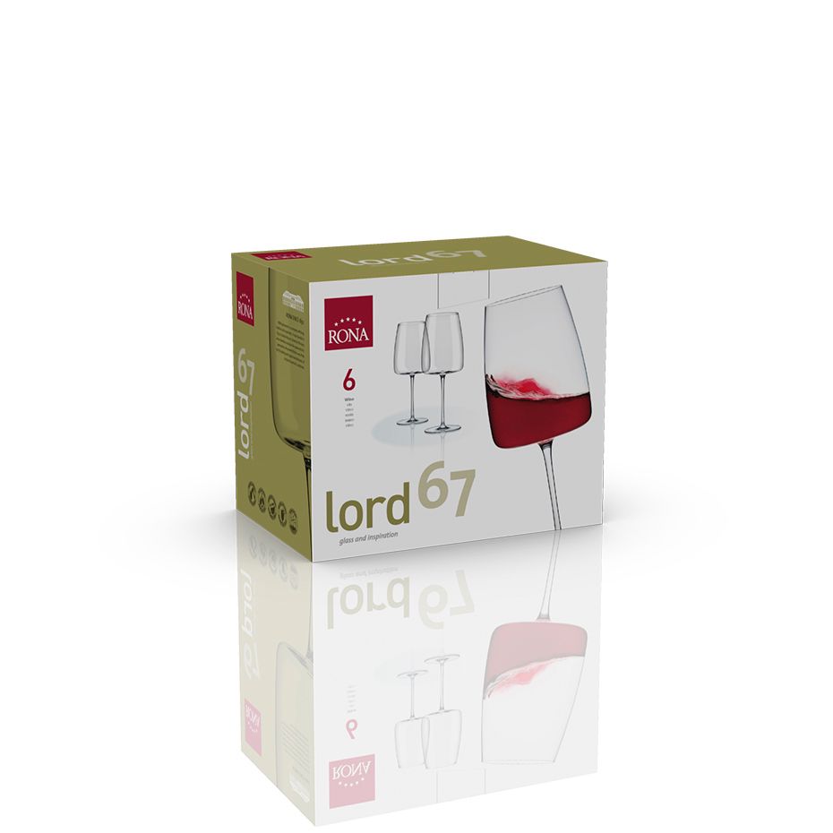 lord67 - crystal wine glass - set of 6 ( made in slovakia)