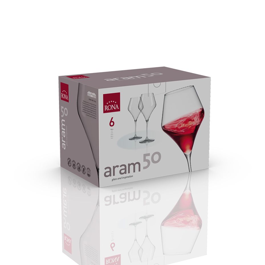 ARAM50 - Crystal Wine Glass - Set Of 6 - Made In Slovakia