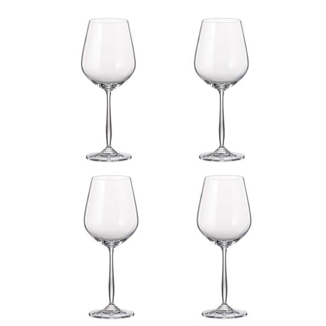 Gourmet White Wine Crystal Glass -  Set Of 4 - Made In Czech Republic