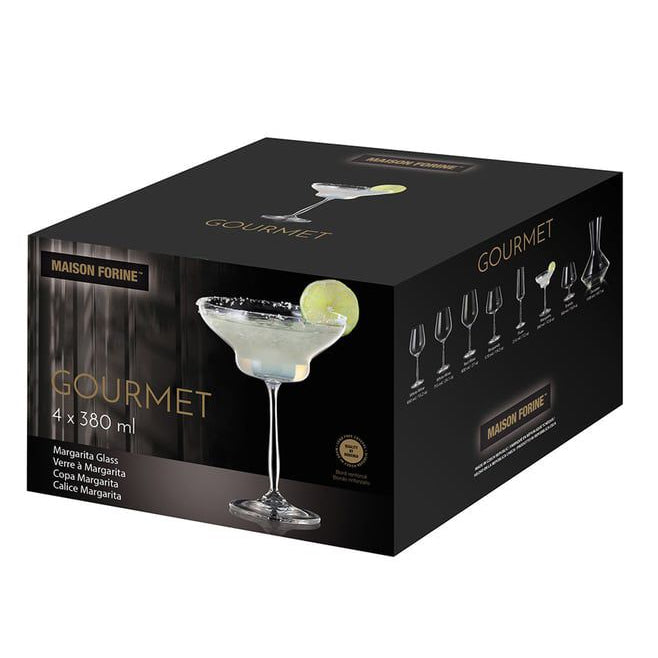 Gourmet Crystal Margarita Glass - Set Of 4 - Made In Czech Republic