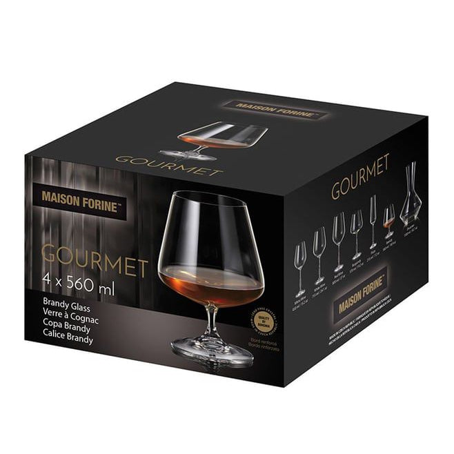 Gourmet Brandy/Cognac Crystal Glass - Set Of 4 - Made in Czech Republic