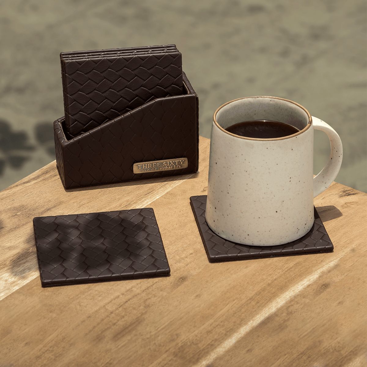 Leather Coasters - Set Of 6