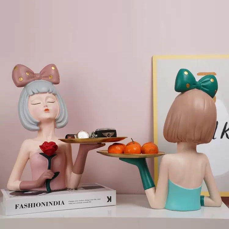 Charming Bow Girl Figurine