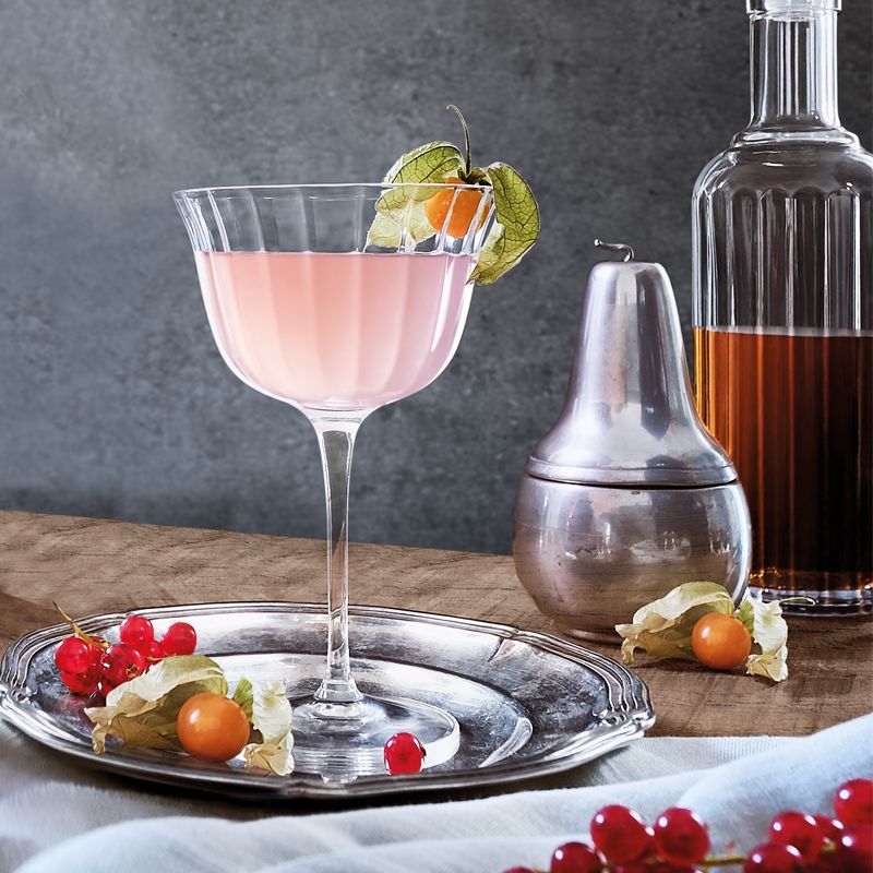 made in italy - bach retro cocktail crystal glass - set of 2