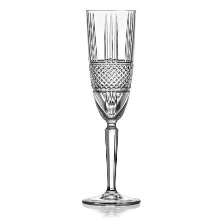 brillante crystal champagne glass - set of 2 - made in italy