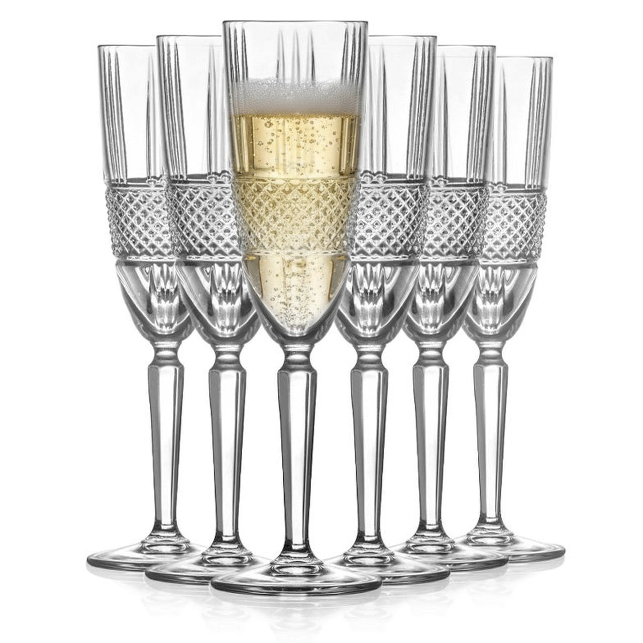 brillante crystal champagne glass - set of 2 - made in italy
