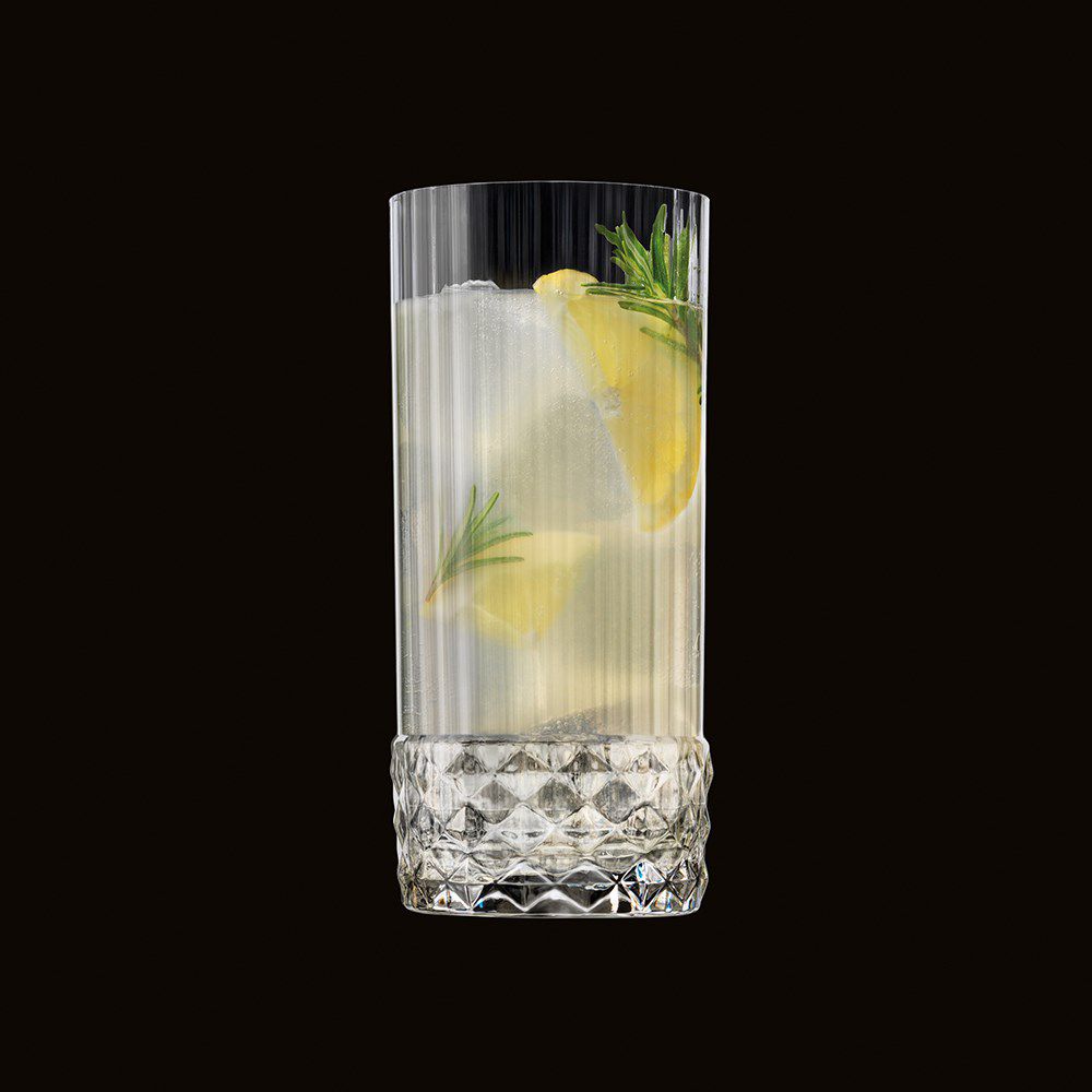 america's tall crystal glass - set of 6 - made in italy