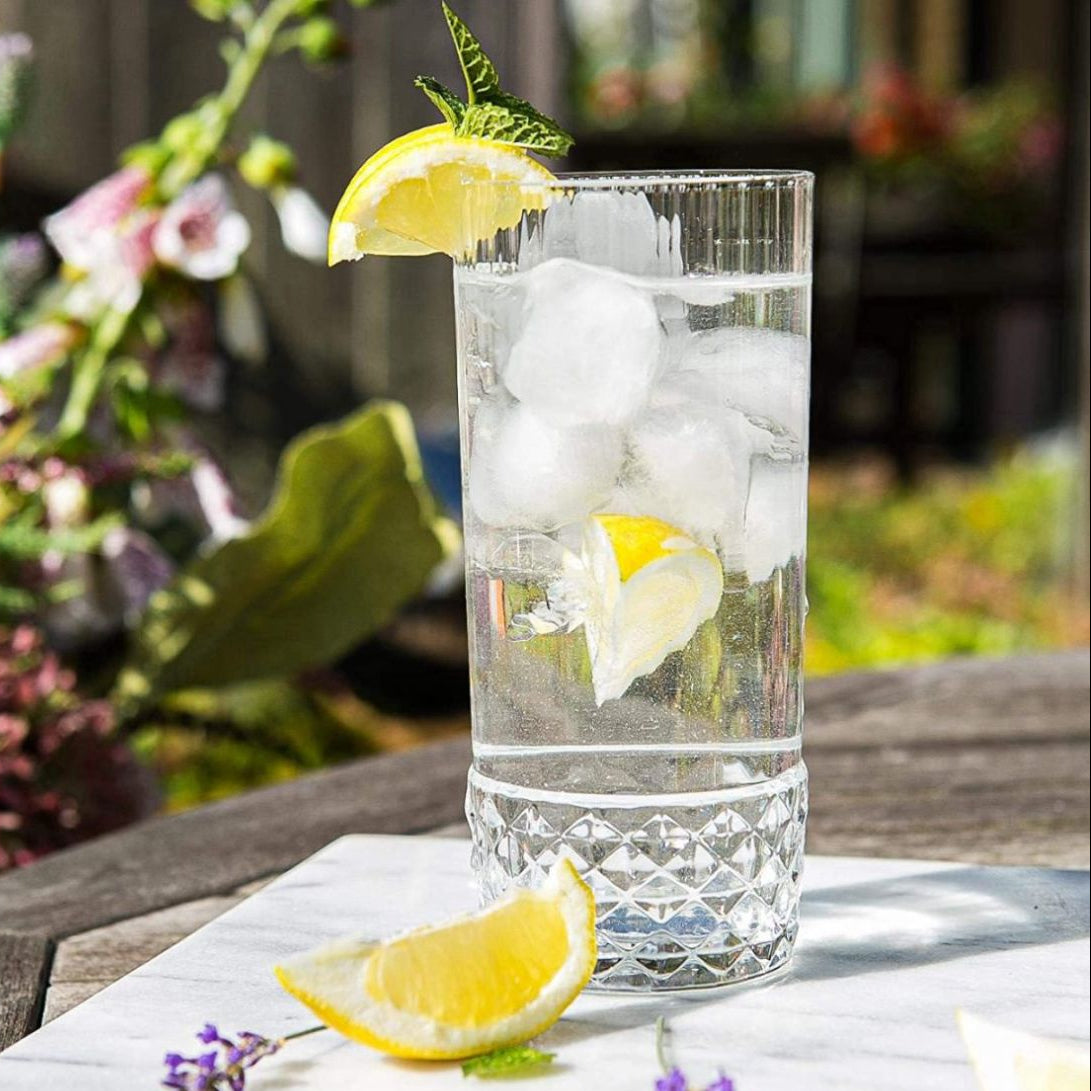 america's tall crystal glass - set of 6 - made in italy