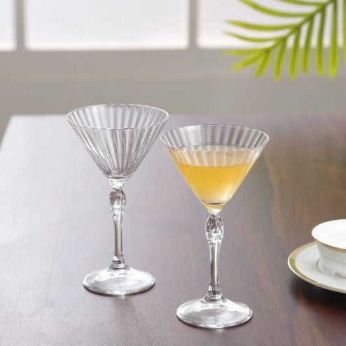 america's martini crystal glass - set of 2 - made in italy