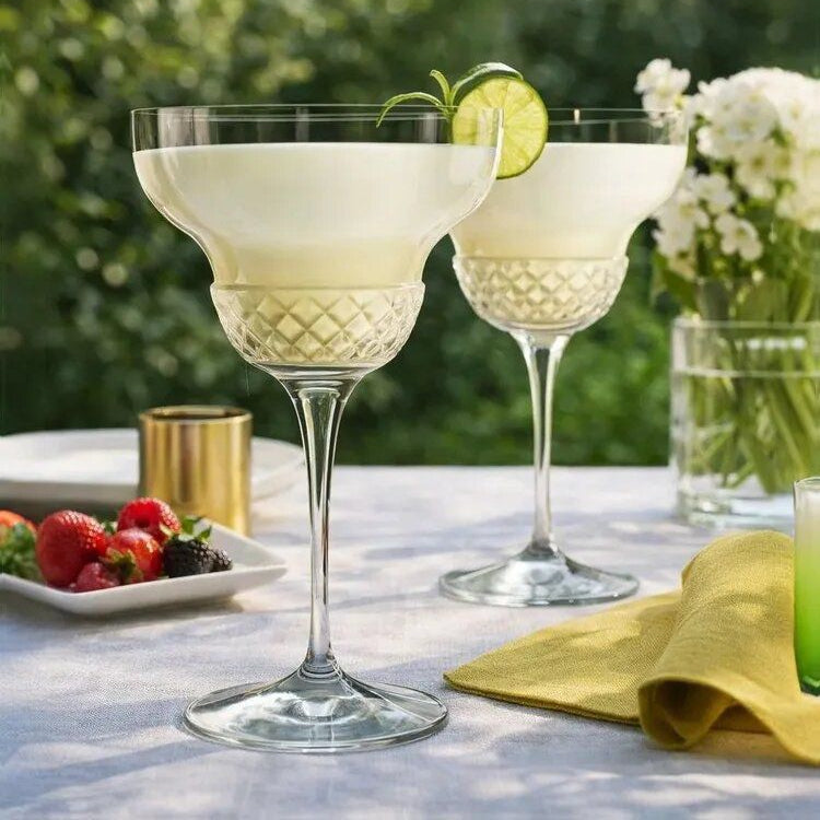made in italy - roma margarita crystal glass - set of 2