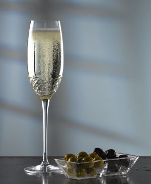 made in italy - roma flute crystal glass - set of 2