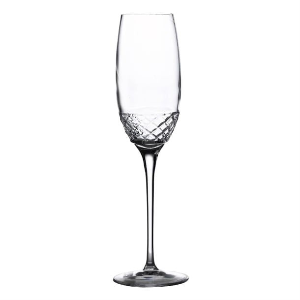 made in italy - roma flute crystal glass - set of 2