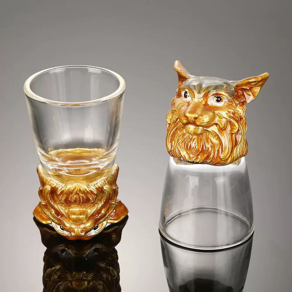 Safari Animal Head Shotglass - Set Of 6 (Gift Box)