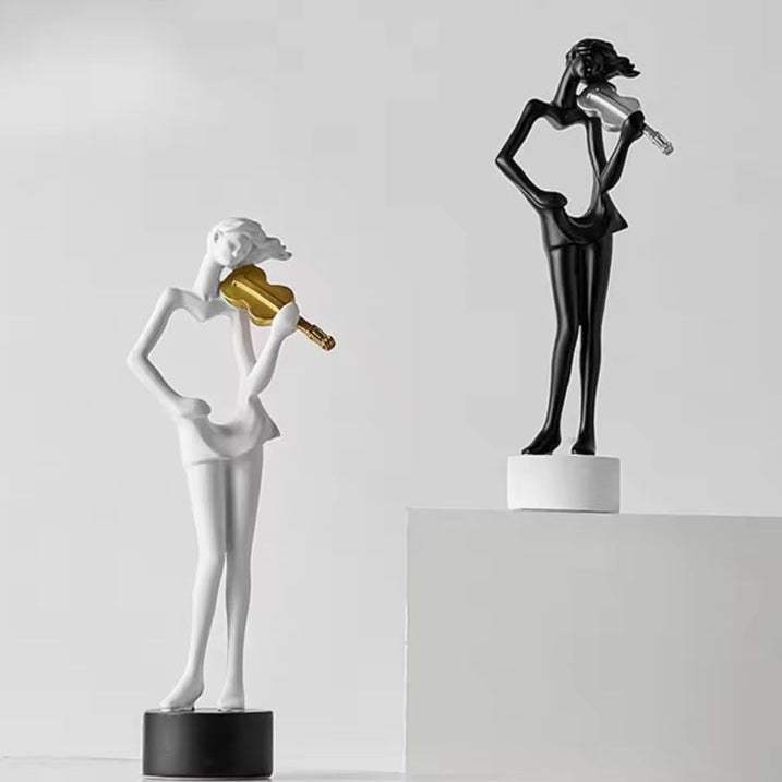 Guitar Playing Girl Sculpture