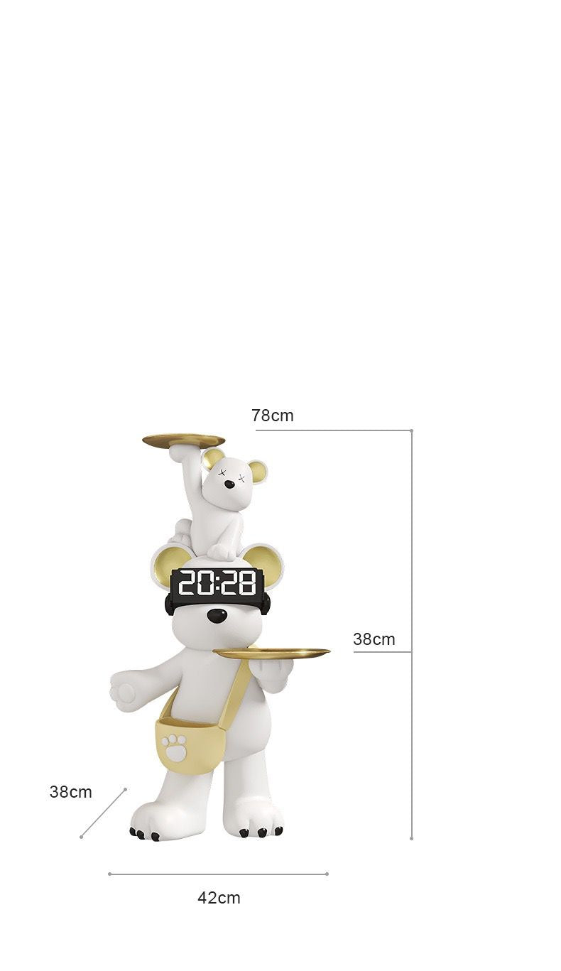 Polar Bear Clock Decorative Home Sculpture (Pre Book Only)