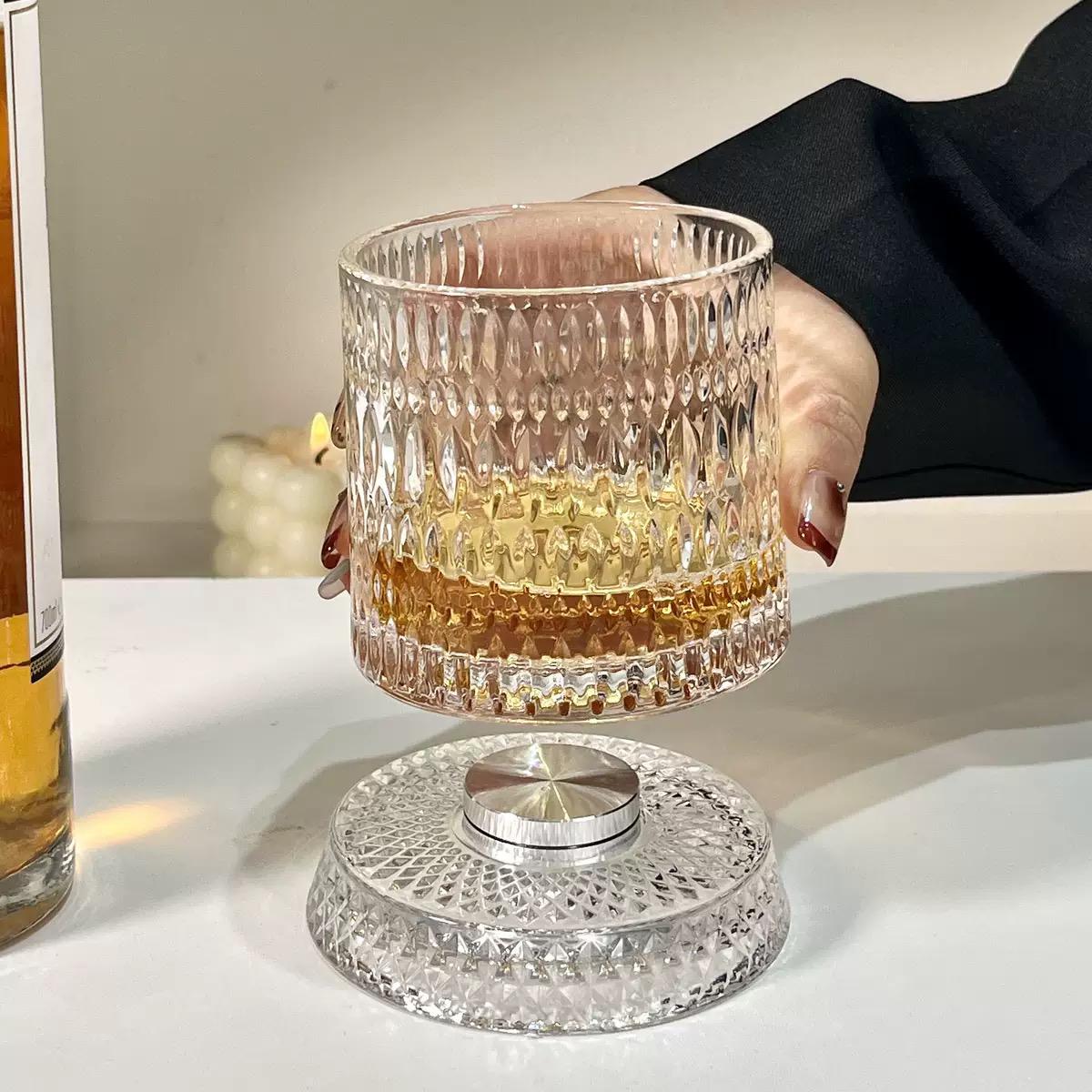 Crystal Diamond Spinner Whiskey Glass - Set Of 6 (PreBook Only)