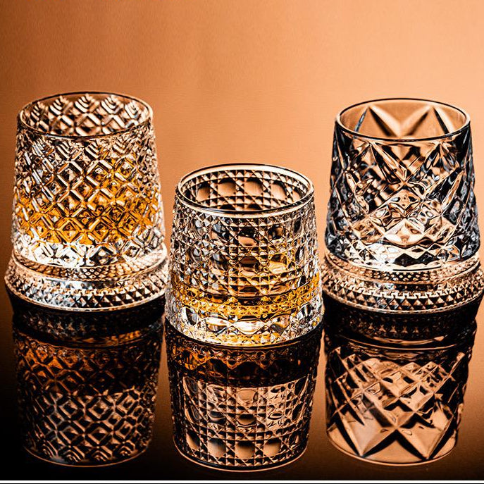 Crystal Diamond Spinner Whiskey Glass - Set Of 6 (PreBook Only)