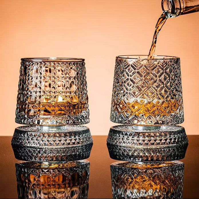 Crystal Diamond Spinner Whiskey Glass - Set Of 6 (PreBook Only)