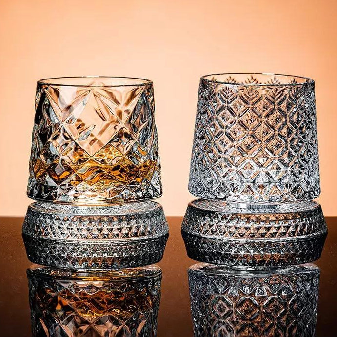 Crystal Diamond Spinner Whiskey Glass - Set Of 6 (PreBook Only)