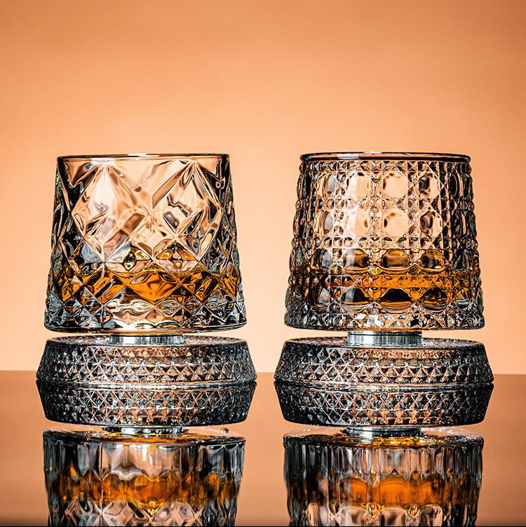 Crystal Diamond Spinner Whiskey Glass - Set Of 6 (PreBook Only)