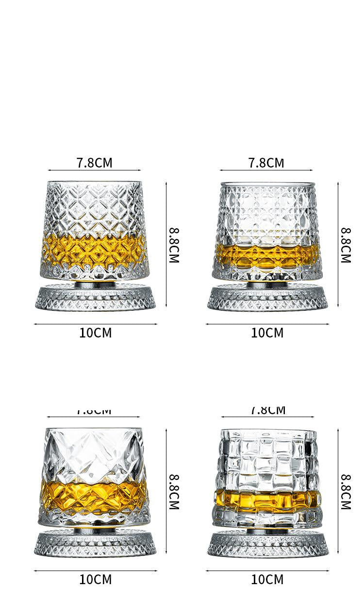 Crystal Diamond Spinner Whiskey Glass - Set Of 6 (PreBook Only)