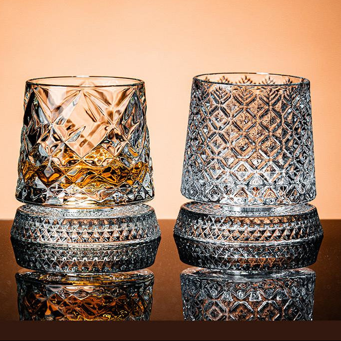 Crystal Diamond Spinner Whiskey Glass - Set Of 6 (PreBook Only)