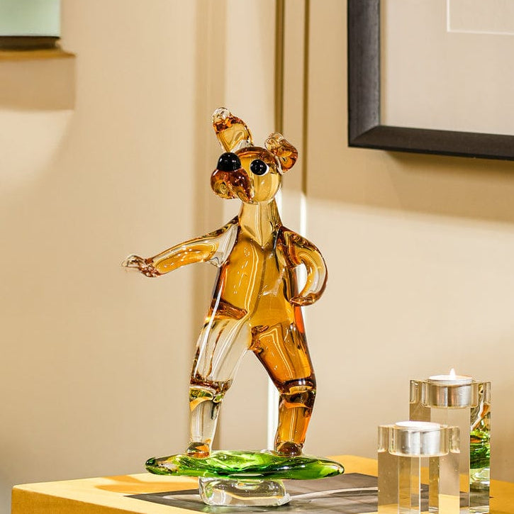 Artisan Crafted Crystal Dog Decor