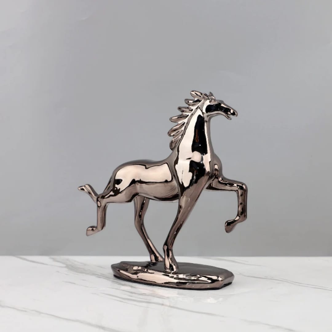 Metallic Horse Decor Sculpture