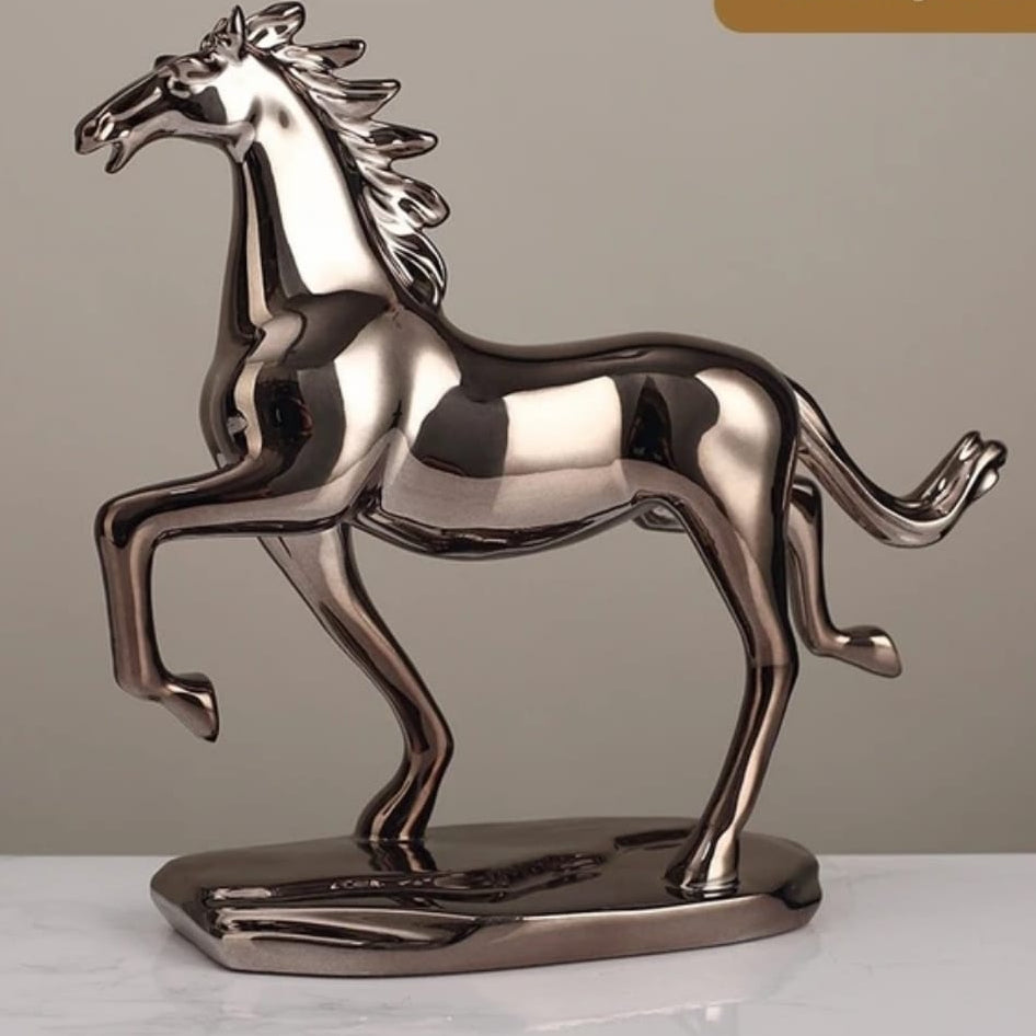 Metallic Horse Decor Sculpture