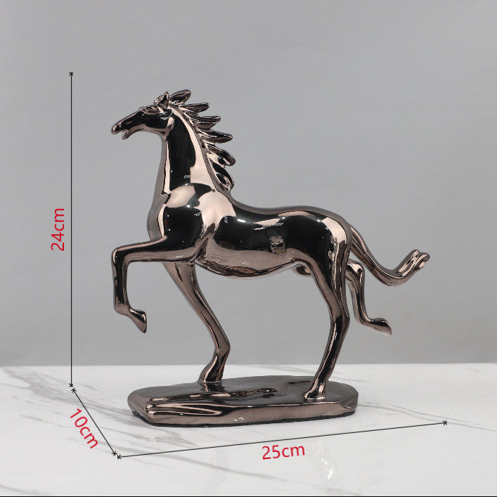 Metallic Horse Decor Sculpture