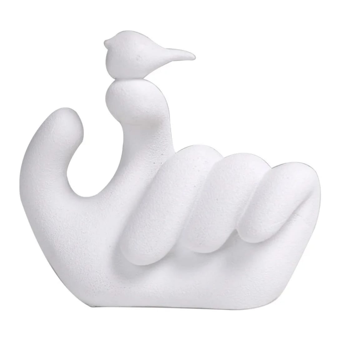 Bird On Hand Sculpture