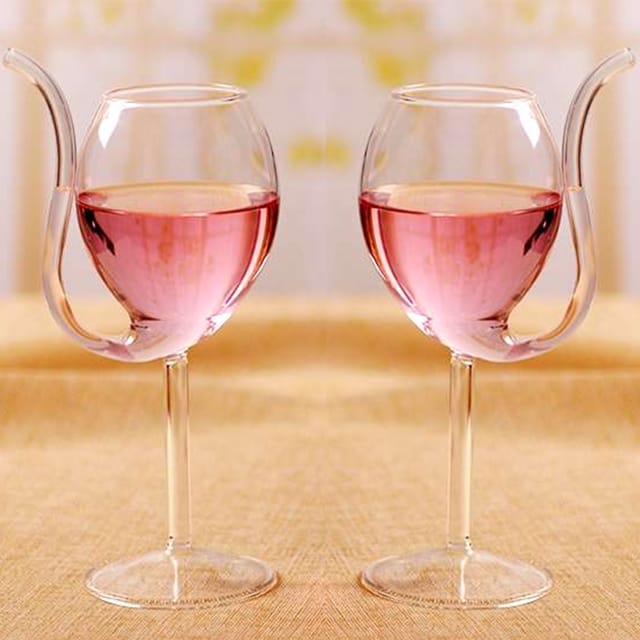 Stem Straw Cocktail Glass - Set Of 2