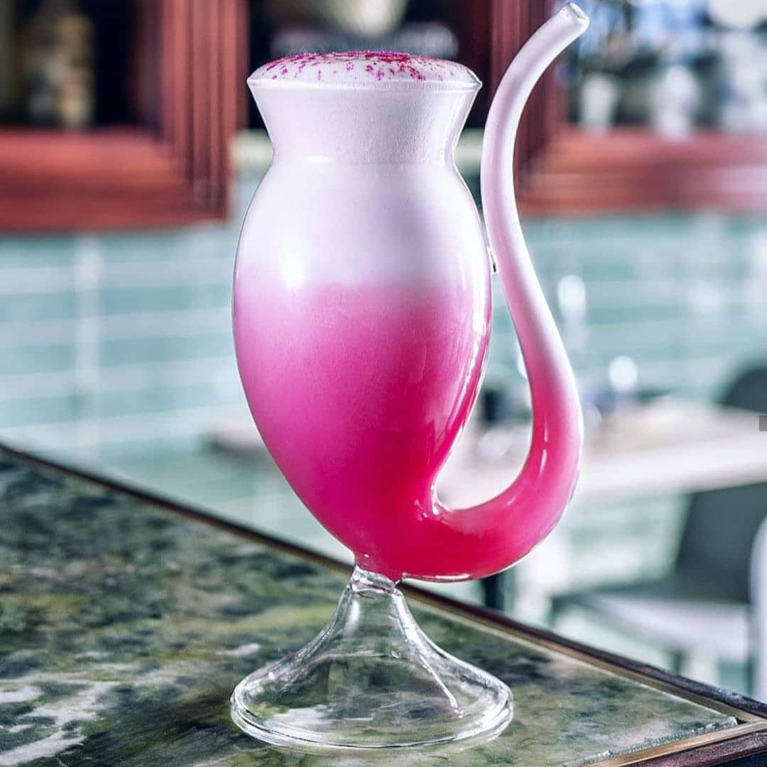 straw cocktail glass - set of 2